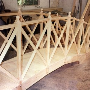 Bespoke footbridge for garden of famous Musician